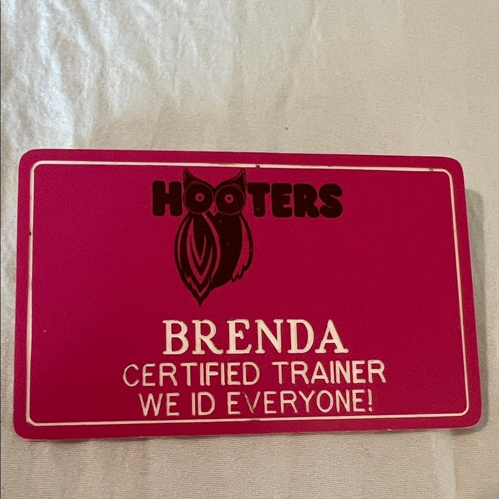 Hooters White Name Tag